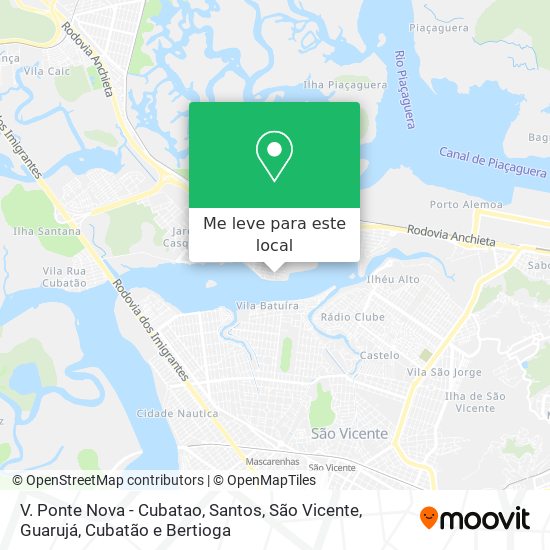 V. Ponte Nova - Cubatao mapa