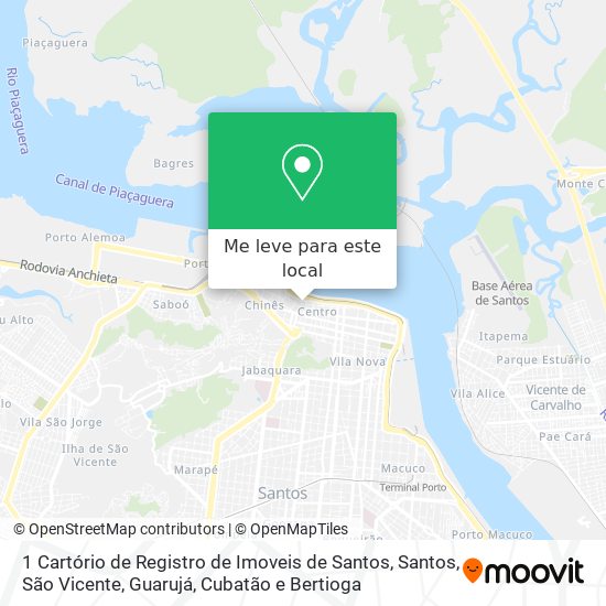 1 Cartório de Registro de Imoveis de Santos mapa