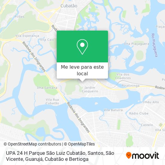 UPA 24 H Parque São Luiz Cubatão mapa