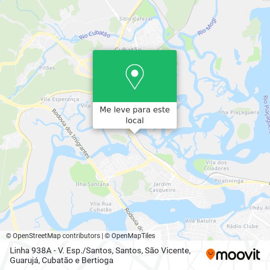 Linha 938A - V. Esp./Santos mapa