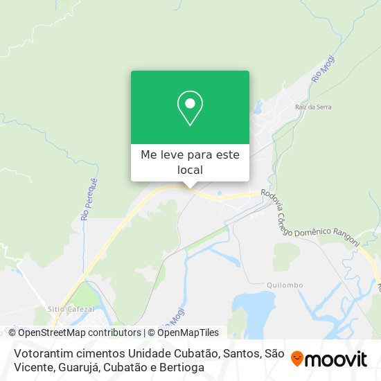 Votorantim cimentos Unidade Cubatão mapa