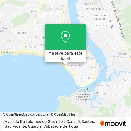 Avenida Bartolomeu de Gusmão / Canal 5 mapa