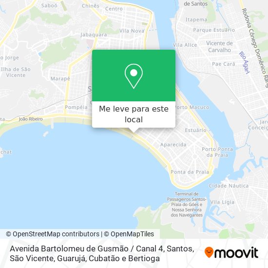 Avenida Bartolomeu de Gusmão / Canal 4 mapa
