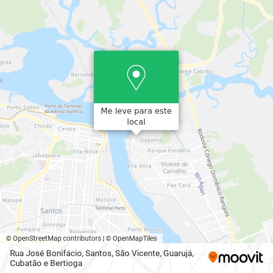 Rua José Bonifácio mapa