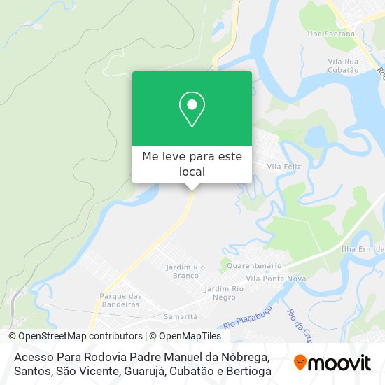 Acesso Para Rodovia Padre Manuel da Nóbrega mapa