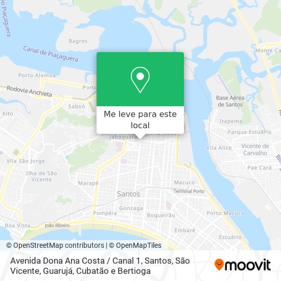 Avenida Dona Ana Costa / Canal 1 mapa