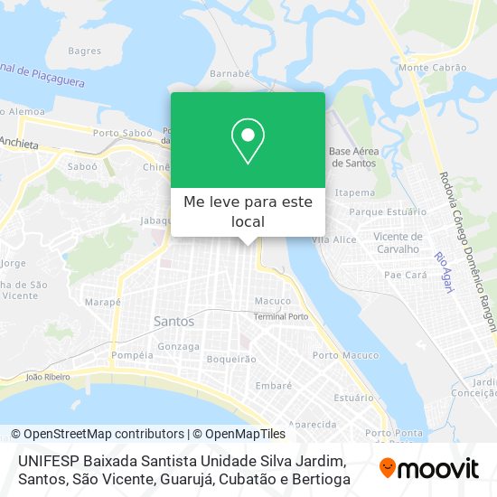 UNIFESP Baixada Santista Unidade Silva Jardim mapa