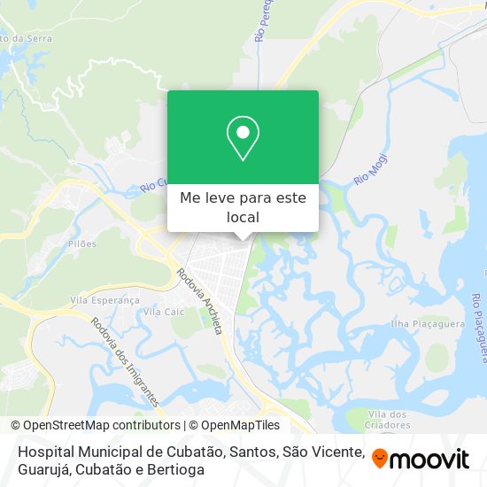 Hospital Municipal de Cubatão mapa