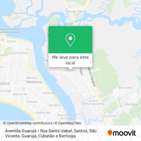 Avenida Guarujá / Rua Santa Izabel mapa