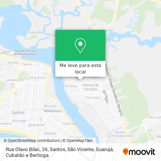 Rua Olavo Bilac, 26 mapa