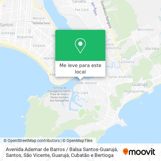 Avenida Ademar de Barros / Balsa Santos-Guarujá mapa