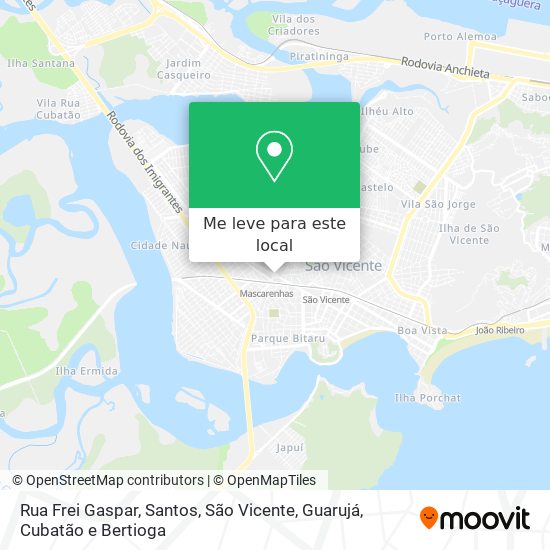 Rua Frei Gaspar mapa