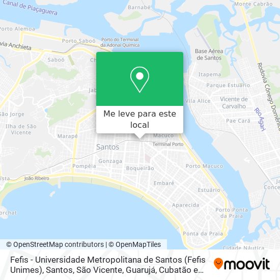 Fefis - Universidade Metropolitana de Santos (Fefis Unimes) mapa