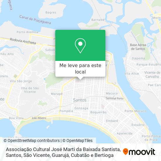 Associação Cultural José Marti da Baixada Santista mapa