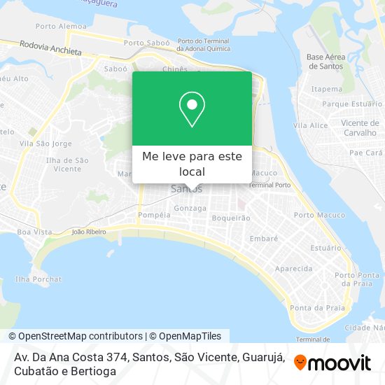 Av. Da Ana Costa 374 mapa