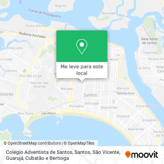 Colégio Adventista de Santos mapa