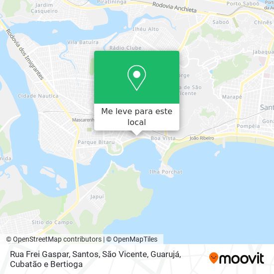Rua Frei Gaspar mapa