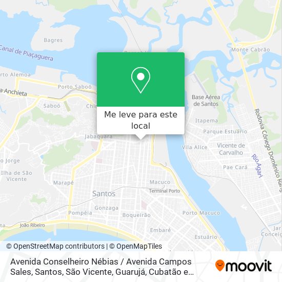 Avenida Conselheiro Nébias / Avenida Campos Sales mapa