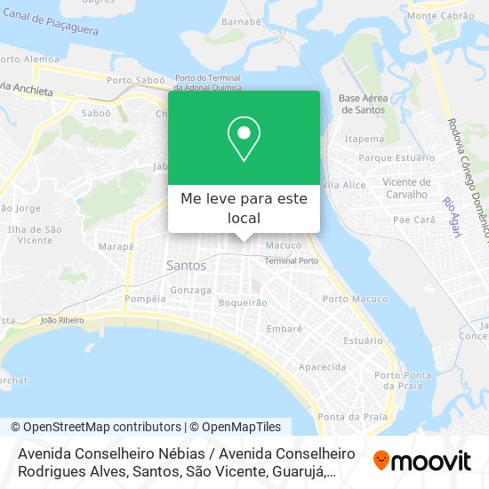 Avenida Conselheiro Nébias / Avenida Conselheiro Rodrigues Alves mapa