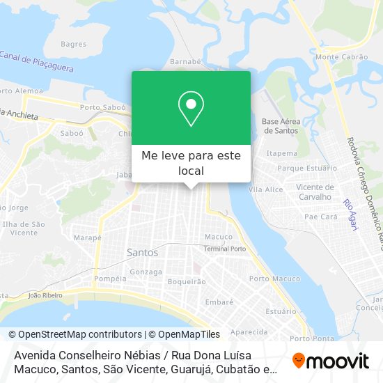 Avenida Conselheiro Nébias / Rua Dona Luísa Macuco mapa
