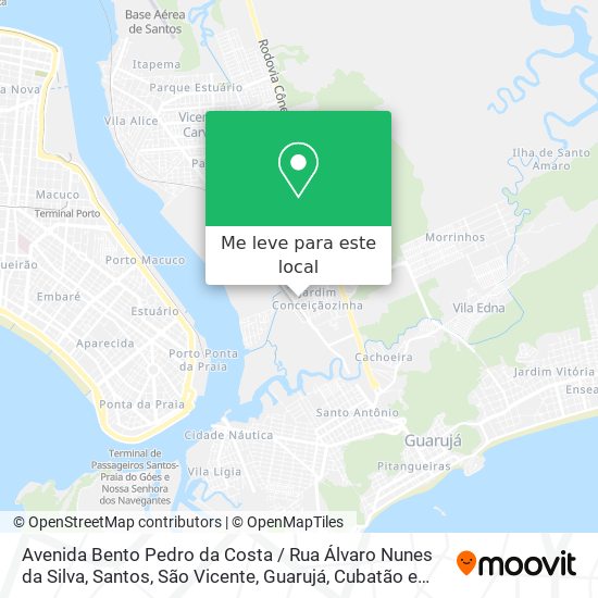 Avenida Bento Pedro da Costa / Rua Álvaro Nunes da Silva mapa