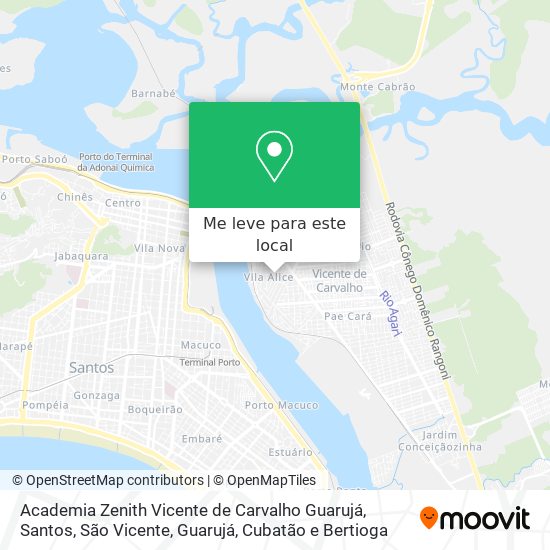 Academia Zenith Vicente de Carvalho Guarujá mapa