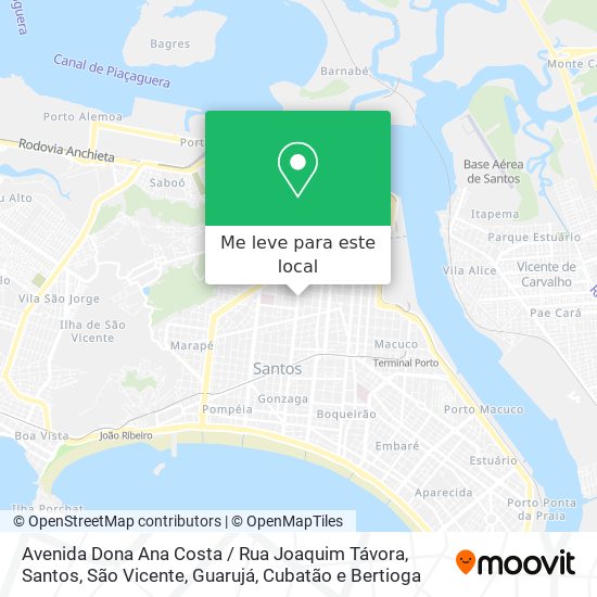 Avenida Dona Ana Costa / Rua Joaquim Távora mapa