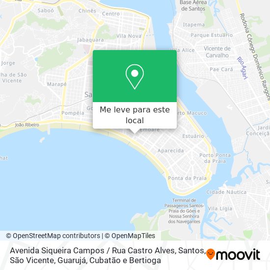 Avenida Siqueira Campos / Rua Castro Alves mapa