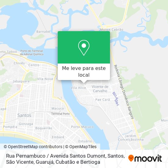 Rua Pernambuco / Avenida Santos Dumont mapa