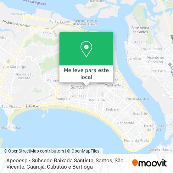 Apeoesp - Subsede Baixada Santista mapa