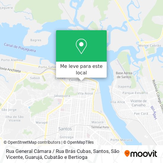 Rua General Câmara / Rua Brás Cubas mapa