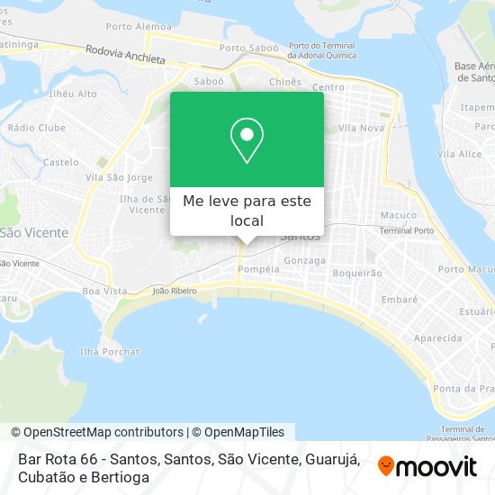 Bar Rota 66 - Santos mapa