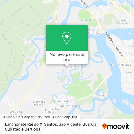 Lanchonete Rei do X mapa