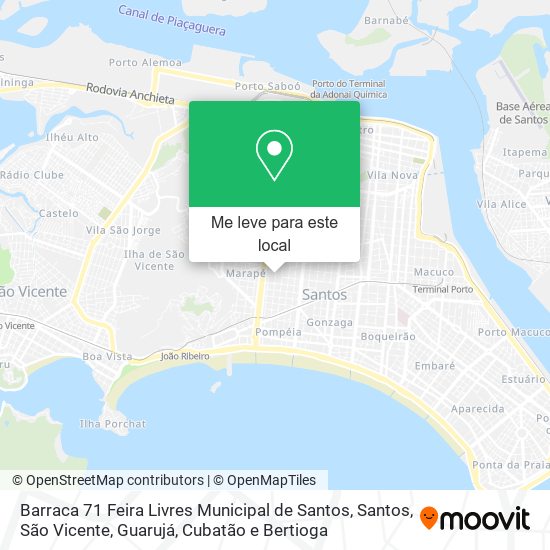 Barraca 71 Feira Livres Municipal de Santos mapa