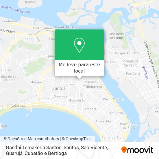 Gandhi Temakeria Santos mapa