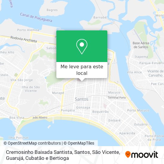Cremosinho Baixada Santista mapa
