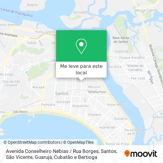 Avenida Conselheiro Nébias / Rua Borges mapa