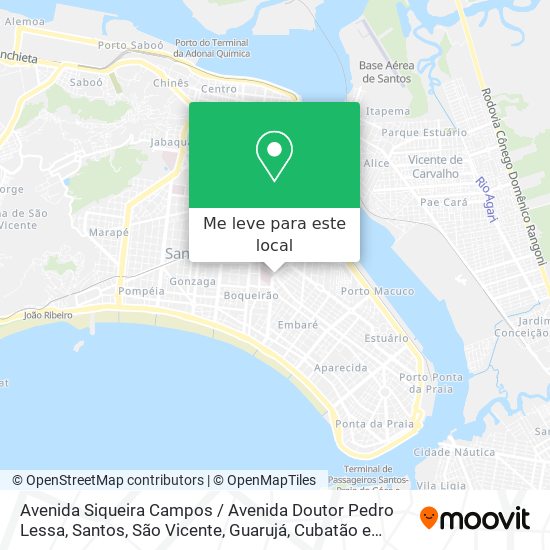 Avenida Siqueira Campos / Avenida Doutor Pedro Lessa mapa
