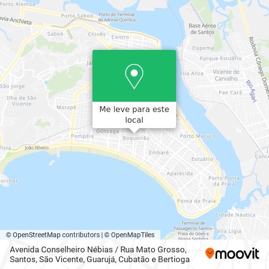 Avenida Conselheiro Nébias / Rua Mato Grosso mapa
