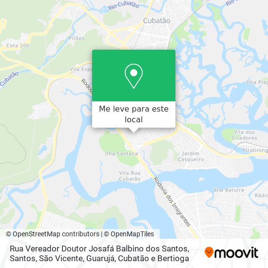 Rua Vereador Doutor Josafá Balbino dos Santos mapa