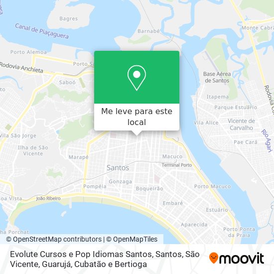Evolute Cursos e Pop Idiomas Santos mapa