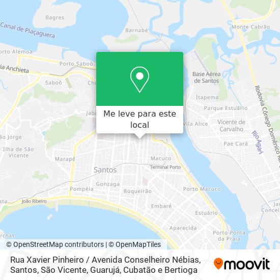 Rua Xavier Pinheiro / Avenida Conselheiro Nébias mapa