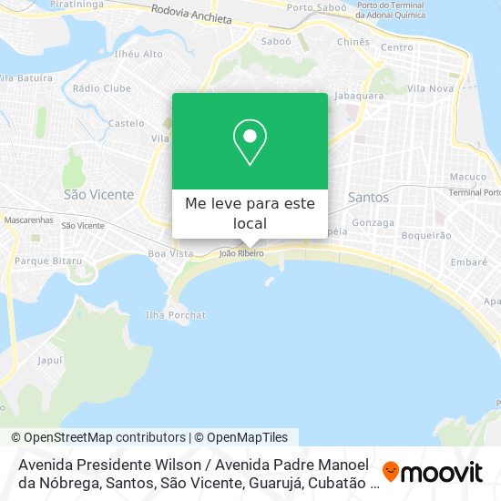 Avenida Presidente Wilson / Avenida Padre Manoel da Nóbrega mapa
