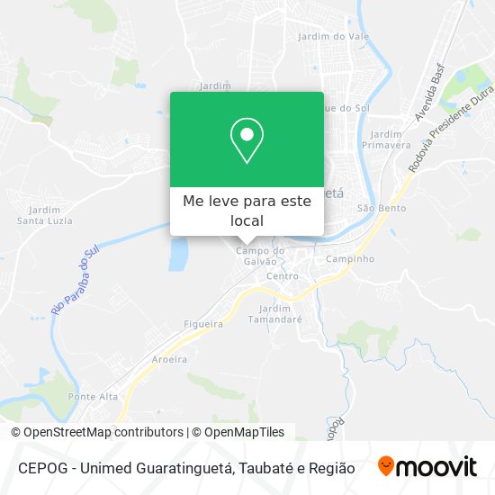 CEPOG - Unimed Guaratinguetá mapa