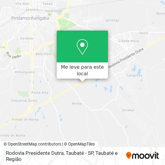 Rodovia Presidente Dutra, Taubaté - SP mapa