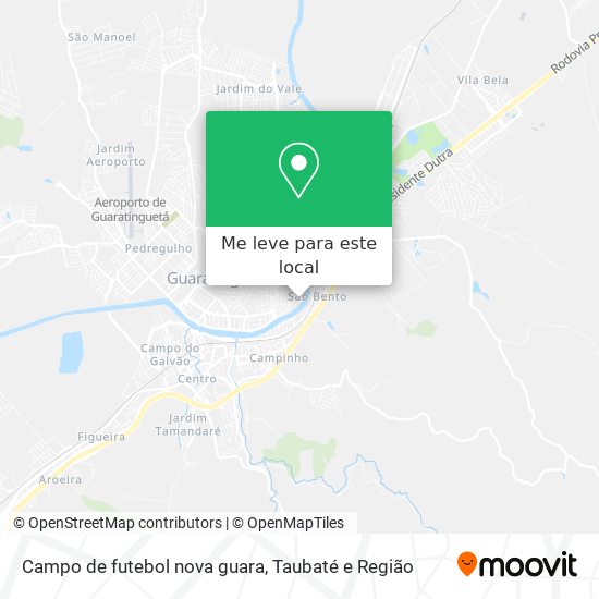 Campo de futebol nova guara mapa