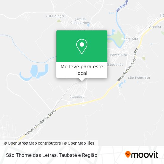 São Thome das Letras mapa