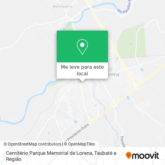Cemitério Parque Memorial de Lorena mapa