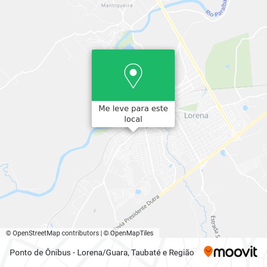 Ponto de Ônibus - Lorena/Guara mapa