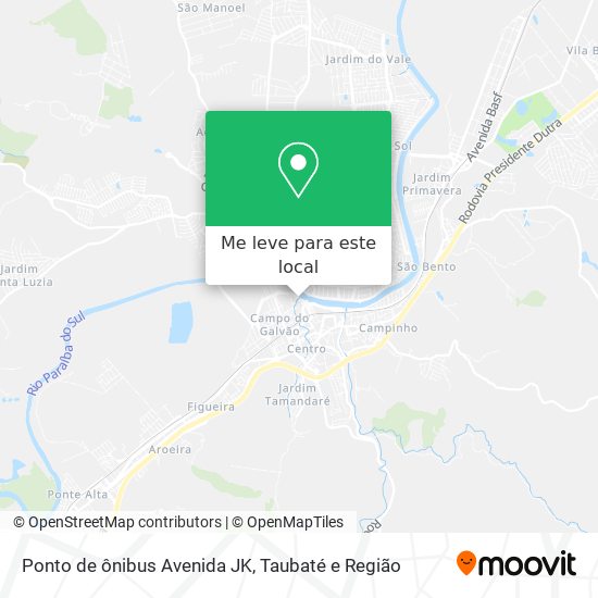 Ponto de ônibus Avenida JK mapa